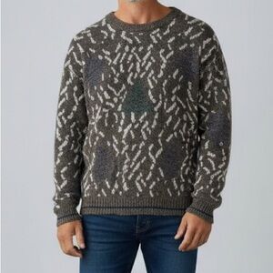 Men's Crewneck Sweater - Gray Pattern